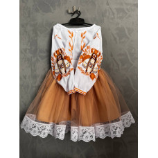 Вишитий комплект для дівчинки Trend Мотанка коричневий