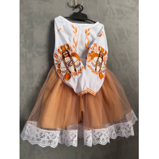 Вишитий комплект для дівчинки Trend Мотанка коричневий