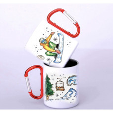 Металева кружка Соль Новий Рік Сноуборд з карабіном