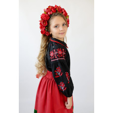 Вишитий комплект для дівчинки Trend Чернігівщина червоно-чорний