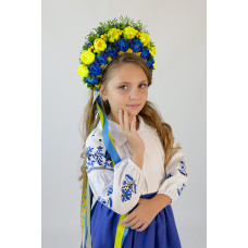 Вишитий комплект для дівчинки Trend Чернігівщина біло-синій