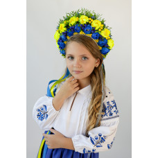 Вишитий комплект для дівчинки Trend Чернігівщина біло-синій