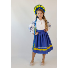 Вишитий комплект для дівчинки Trend Чернігівщина біло-синій