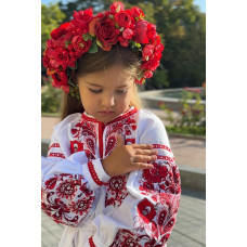 Вишита сукня для дівчинки Trend Диво біла з червоним