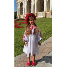 Вишита сукня для дівчинки Trend Диво біла з червоним
