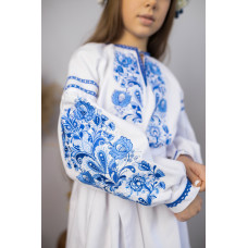 Вишита сукня для дівчинки Trend Диво біла з синім