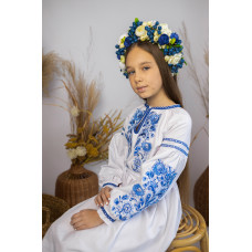 Вишита сукня для дівчинки Trend Диво біла з синім