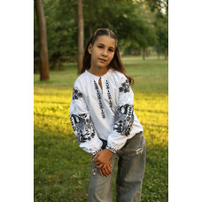 Вишиванка для дівчинки Trend Гусочки біла