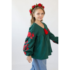 Вишиванка для дівчинки Trend Святкова смарагдова