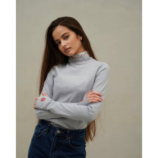 Гольф з вишивкою Trend Геометрія сірий
