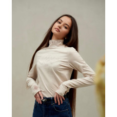 Гольф з вишивкою Trend Геометрія бежевий