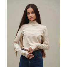 Гольф з вишивкою Trend Геометрія бежевий