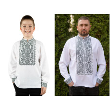 Парні вишиванки для тата і сина V&V Максим білі