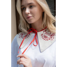 Комір з вишивкою V&V Птах щастя молочний