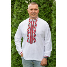 Чоловіча вишиванка V&V Червоний дуб біла