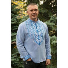 Чоловіча вишиванка V&V Гори блакитна