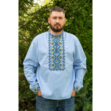 Чоловіча вишиванка V&V Мозаїка блакитна