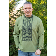 Чоловіча вишиванка V&V Повітряний захисник хакі
