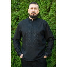 Чоловіча вишиванка V&V Верховина чорна