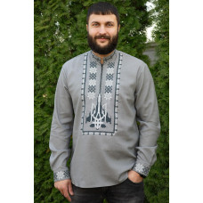 Чоловіча вишиванка V&V Винищувач сіра