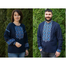 Парні вишиванки V&V Зірки темно-сині