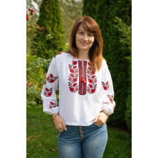 Жіноча вишиванка V&V Червоний дуб біла