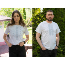 Парні вишиті футболки V&V Гердан білі меланж