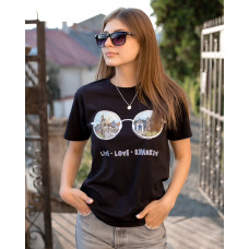 Футболка універсальна Vynart Окуляри live love Kharkiv чорна