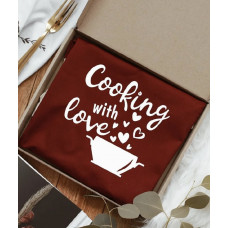 Фартух Живи просто Cooking with love бордовий