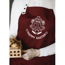Фартух Живи просто Happy Easter бордовий