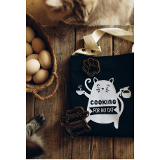 Фартух Живи просто Cooking for my cat чорний