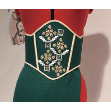 Жіночий вишитий корсет Ztclothes Орнамент смарагдовий