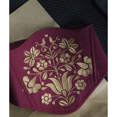 Жіночий вишитий корсет Ztclothes Квітка життя бордовий