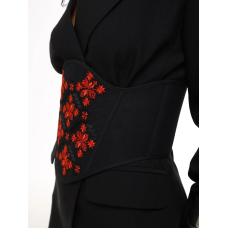 Жіночий вишитий корсет Ztclothes Орнамент чорний