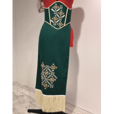 Вишитий комплект корсет і припинда-фартушок Ztclothes Орнамент смарагдовий