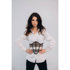 Жіночий вишитий корсет Ztclothes Плахта коричневий