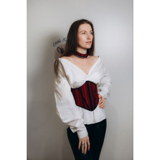 Жіночий вишитий корсет Ztclothes Плахта червоний